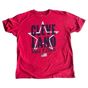 Cleveland That I Love Red T-Shirt Tee XL Original One of a Kind GV Art Design